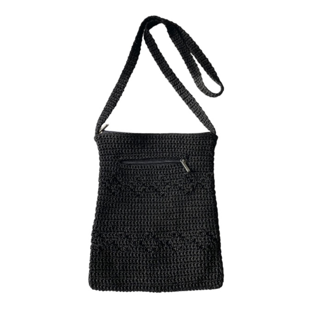 David Jones Black Crocheted Crossbody Bag